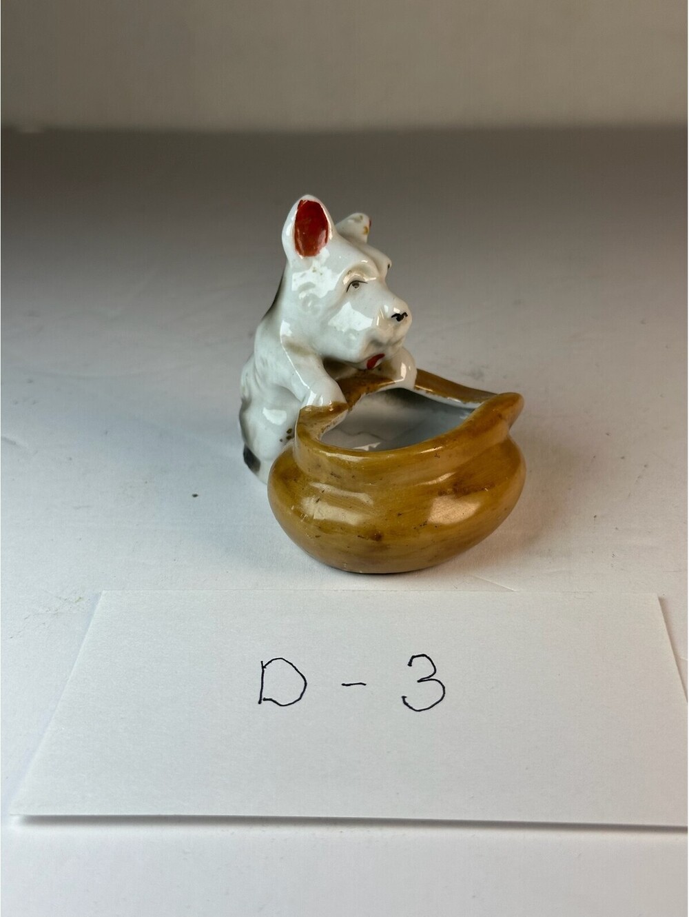 Vintage Occupied Japan Ceramic Dog Figurine Planter Trinket Dish D-3